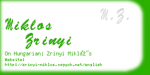 miklos zrinyi business card